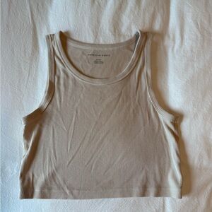 American Eagle Outfitters Tan Fitted Crop Tank Top